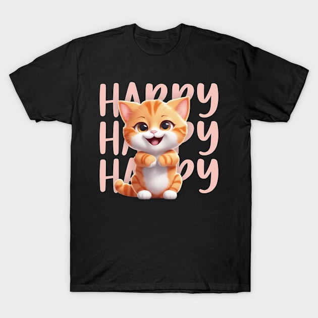 happy face cat T-shirt T-Shirt by Ino cat